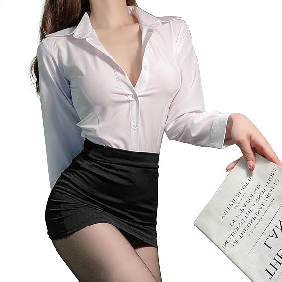 Teacher, Female Teacher, Secretary, OL Sister, Sexy 3-Piece Set, Chest Seduction, Costume, Women's