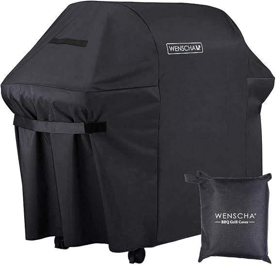 58 Inch BBQ Grill Cover, Wenscha Premium Grill Covers Fully Waterproof, 58x24x48 Inches, UV & Fade & Rip Resistant, Fits Most Brands of Grill - Black (65INCH)
