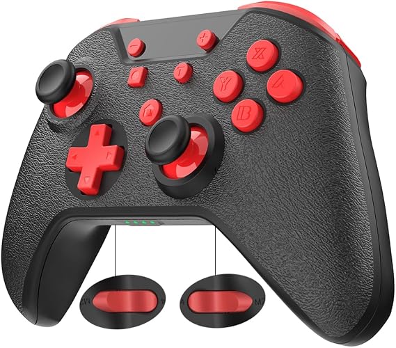 GCHT GAMING Anahtar Denetleyicisi, Switch Pro Kontrol Cihazı, Anahtar/Lite/OLED Kablosuz Anahtar Kontrolörü için Uyandırma Amiibo/NFC, Turbo, Hareket, Titreşim ve Uyumlu PC ve Buhar Modu (Siyah Rad)