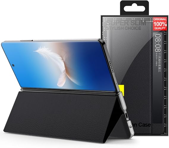 Case for Honor Magic V3, Shockproof and Stylish PU Leather Case, Lightweight and Ultra-Thin Folding Cover (Black,for Magic V3)