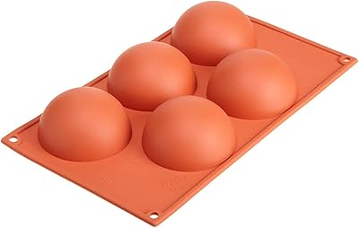 Silikomart Siliconflex Half-Sphere Mold, 4 Oz, 3.15 Diam. x 1.57 Deep, 5 Cavities