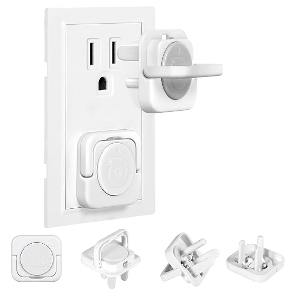 Outlet Covers Baby Proofing, 40 Pack Child Proof Plug Socket Covers Electric Plug Protectors Safety Caps to Prevent Power Shock, for US 3-Prong, Gray & White