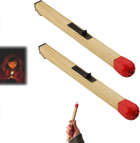 Matchstick Lighter, Match Stick Lighter, Giant Matchstick Lighter, Match Stick Lighter Refillable, Adjustable Large Stick Lighter for Decoration/Collection, Novelty Gift for Men (Brown 2)