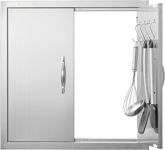 VEVOR Outdoor Kitchen Door 24W x 24H Inch 304 Stainless Steel Access Doors