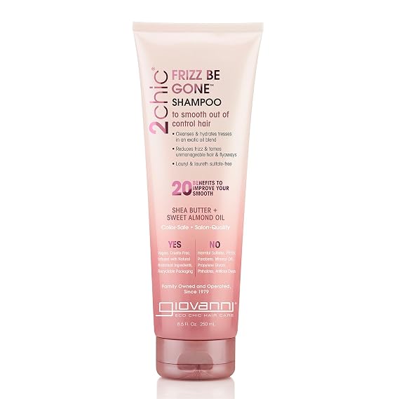 GIOVANNI 2chic Frizz Be Gone Shampoo with Macadamia & Coconut, 8.5 oz