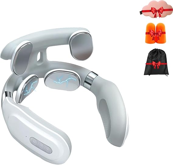 Neck Massager, Upgraded Neck Massager with Heat, Instant Necks Relief, Wireless Back Massagers with 6 Modes & 15 Levels, Posture-Enhancing for Home Office