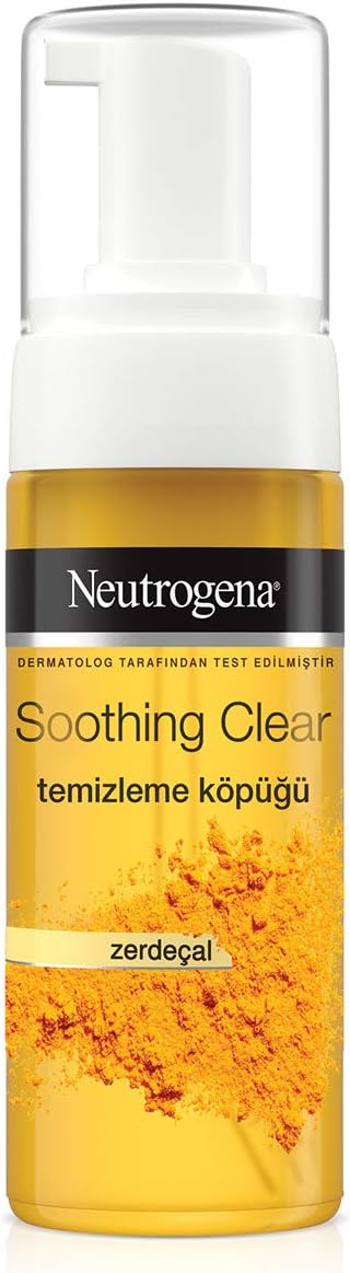Neutrogena Soothing Clear Köpük 150ml – Lekeli ve Hassas Ciltler İçin Zerdeçal Özlü Yüz Yıkama Jeli, Derinlemesine Temizler, Nazik Günlük Temizleyici