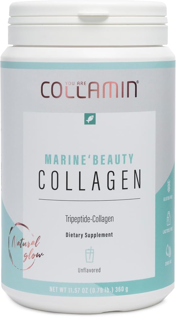 MarineBeauty Hydrolyzed Tripeptide Marine Collagen Powder from Wild-Caught Fish Bioavailable formula with Essential Amino Acids Supports Skin, Hair, Nails, Joints & Bones 30 Servings