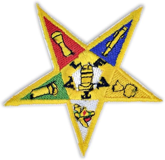 Order of the Eastern Star Embroidered Masonic Patch - [Multicolored][3'' Tall]