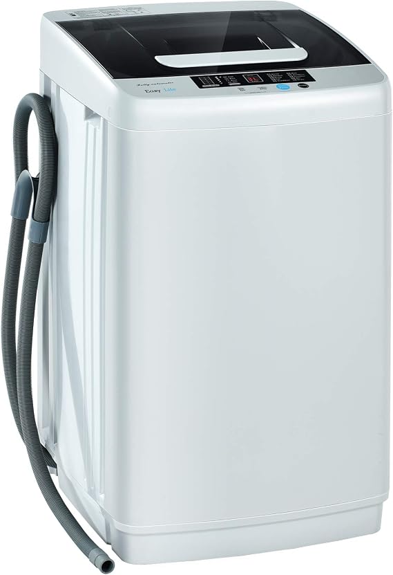 Giantex Full Automatic Washing Machine, 2 in 1 Portable Laundry Washer, 8.8lbs Washer and Spinner Combo, 1.04 cu.ft 10 Programs Built-in Drain Pump, Energy Saving Top Load for Apartment Dorm