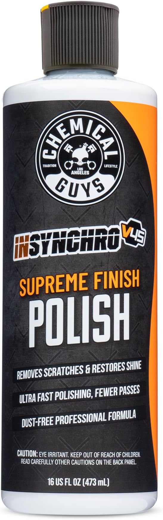 Chemical Guys, InSynchro V45 Medium Cut Car Polish for Paint Defects, 16 oz | Medium-cut polish refines light scratches, swirls and haze, restoring color depth and a high-gloss finish