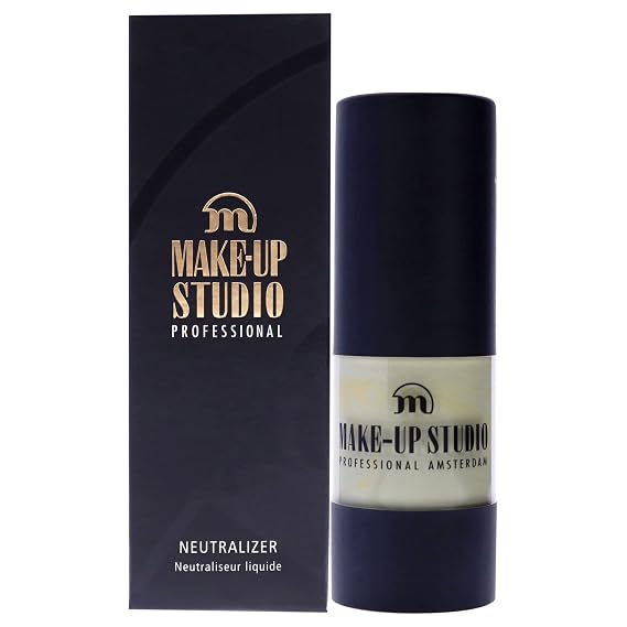 Make-Up Studio Professional Amsterdam Neutralizer- Offers Transparent Coverage- Satin Finish And Liquid Texture- Neutralizes Red And Blue Zones - Cold Undertone- Green- 0.51 Oz, (PH0648/GR)
