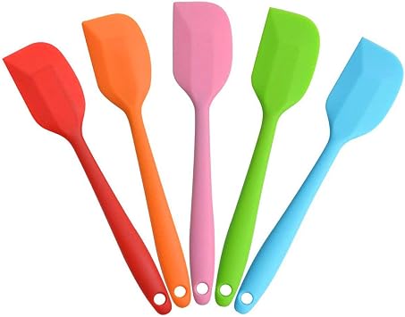 Silicone Spatula Heat Resistant Small Rubber Spatulas Cooking Utensil Set Non-Stick Flexible Rubber Essential Cooking Gadget For Cake/Cream/Pastry/Butter/Batter Mixing/Cooking-5 Pieces