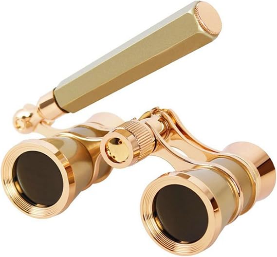 Opera Glasses, 3x25 Theatre Binoculars with Adjustable Handle | Vintage-style metal binoculars with a refined finish. Adjustable handle for comfortable viewing. Great for concerts, musicals