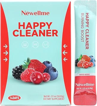 Newellme Happy Cleaner-Watermelon Berry Powder Probiotics,Prebiotic & Probiotic Powder, Organic Fiber, Sugar Free, Herbs for Bloat, Gut Health, Digestive Health for Men Women 14days, Blue Raspberry
