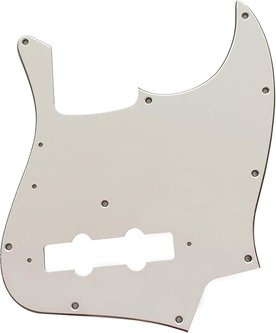 Guitar Parts For Fender 10-Hole Mount '70s Jazz Bass Guitar Pickguard (3 Ply White)