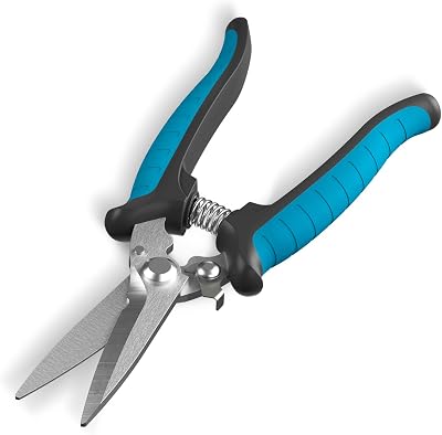GARTOL 8 Scissors All Purpose Heavy Duty - Razor-sharp Tin Snips for Sheet Metal, Electrical Wires, Insulation, Ropes, Cardboard | Electrician Tools with Cable Notch, Ergonomic Grip | DIY Scissors