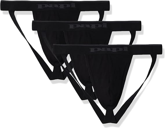 Papi Men's 3-Pack Cotton Stretch Jock Strap