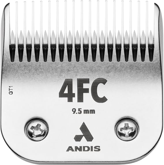 Andis 72615 UltraEdge Detachable Blade, Size 4FC, Deep Tooth, Chrome | Carbon steel cuts 3/8in for body trims & blending, fits AG, AGC, BG, DBLC, FHC, MBG & SMC dog clippers