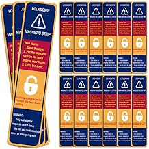 Kanayu 15 Piece Lockdown Magnetic Strips for School Door Frames Door Magnet Locks Devices Classroom Office Security Enhanced Layer Easy Smooth Latch Strips with PVC Cover(Classic)