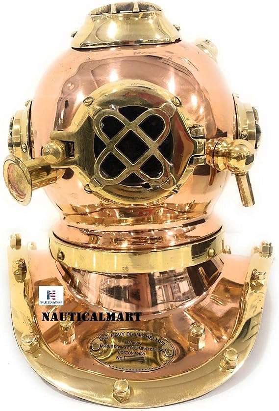 Copper Brass Divers Diving Helmet Miniature Helmet - Office Desk Decor/Shelf Decor