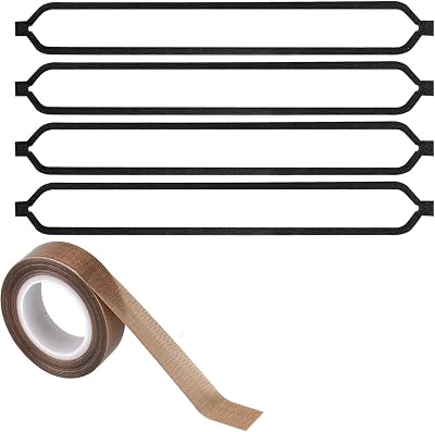 4 Pack Foam Replacement Gaskets for MegaWise Vacuum Sealer, Foam Gasket for MegaWise Food Sealer Teflon TapePTFE Tape 33 Feet,Easy to Install