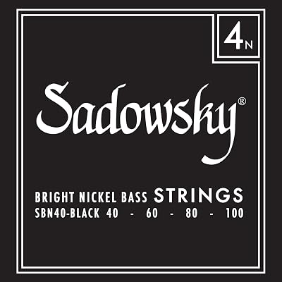 Black Label Base Strings, Nickel Strings, 4 Strings, 040-100, SBN40, Black