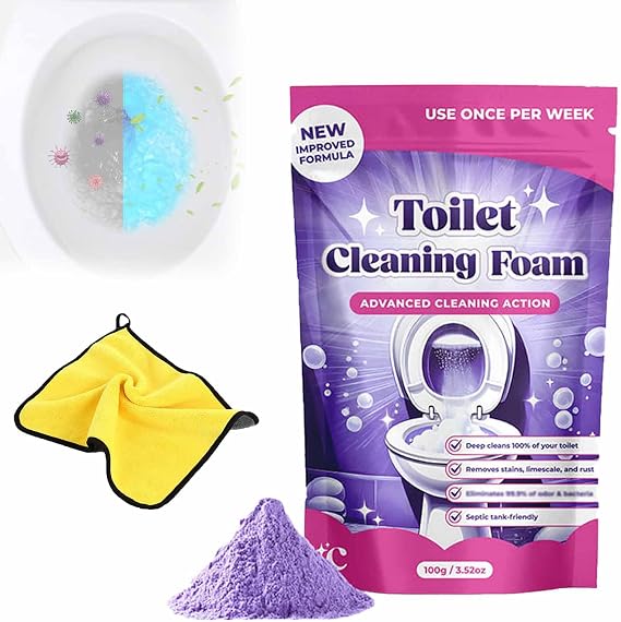 Fizclean Toilet Cleaner, Fizclean Toilet Cleaning Foam, FizCleaning Powder, FizClean Foam Cleaner, Touch Free Foaming Foaming Powder (1)