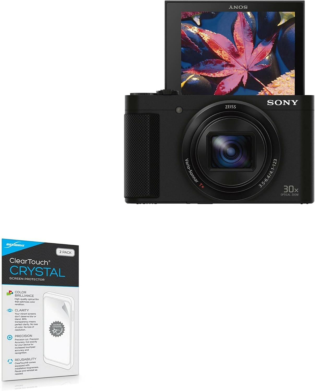 BoxWave Screen Protector Compatible with Sony Cyber-Shot DSC-HX80 - ClearTouch Crystal 2-Pack, HD Film Skin - Shields from Scratches