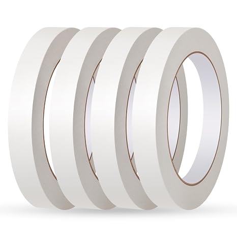 4 Rolls Clear Ultra-Thin Double Sided Tape 1/2 Inch x 65ft Tear-by-Hand Adhesive for Scrapbooking, Card Making, Gift Wrapping, Origami, DIY Crafts & Projects (Width 1.2 cm)