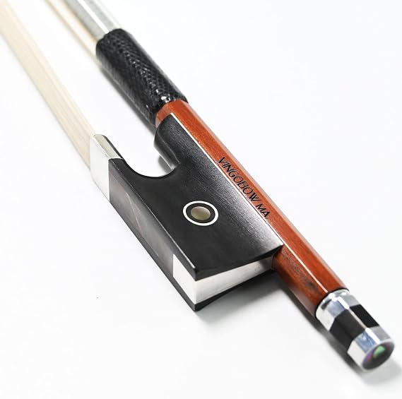 Pernambuco Violin Bow 4/4 Size VINGOBOW 950V Master Level Pure Silver Mounte Ebony Frog Great Bounce Sweet Sound Premium Natural Mongolian Horse Hair Full 4 4 for Professional Player