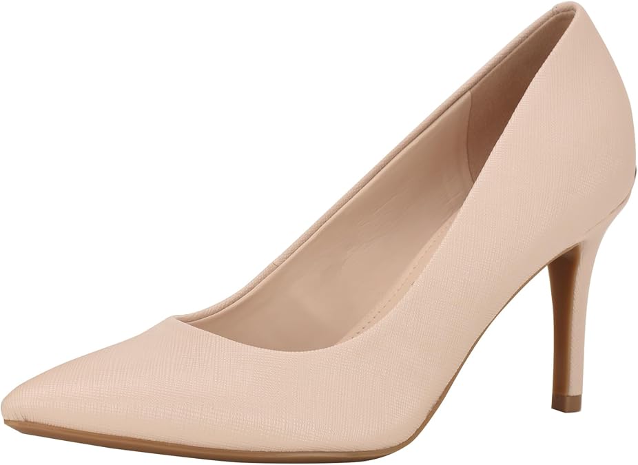Calvin Klein Women's Gayle Pump, Light Pink Saffiano 688, 9