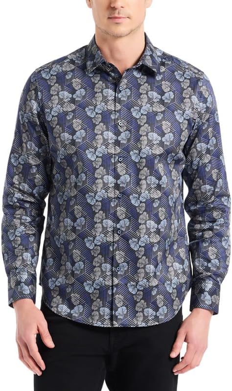 Robert Graham Men's Stellman Long Sleeve Woven Button Down Shirt