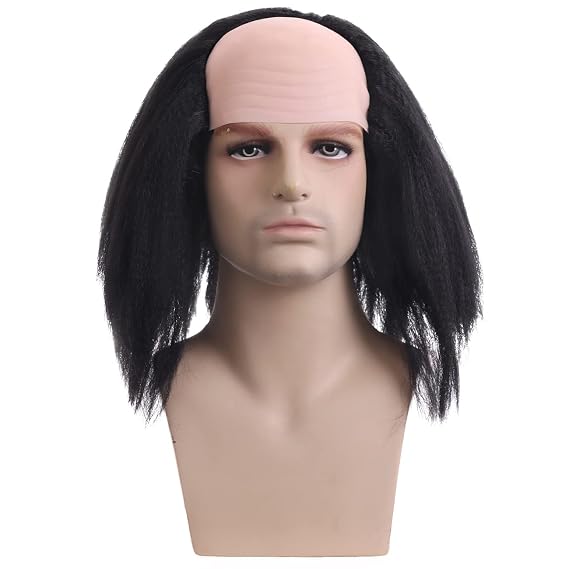 BERON Bald Head Wigs for Halloween Cosplay Costume (Black)