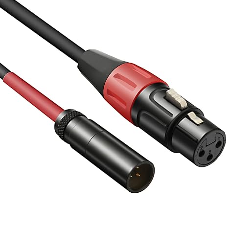 Mini XLR Male to XLR Female Microphone Audio Cable for Blackmagic Pocket 4K Camera Video Assist 4K - 1ft