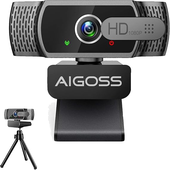 Wodgreat 1080P Webcam Computer Camera with Microphone & 95 Wide View - Auto Light Correction USB Webcam for PC, Mac, Laptop, Desktop - Built-in Privacy Cover Plug & Play for Zoom/Skype/Streaming