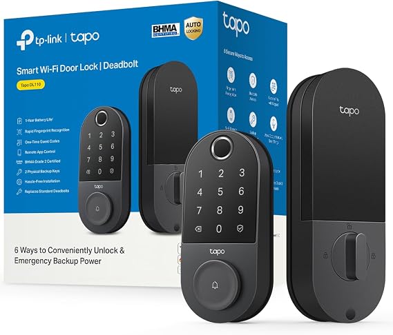 Tapo Smart Wi-Fi Door Lock, Deadbolt, Fingerprint Recognition, DL110