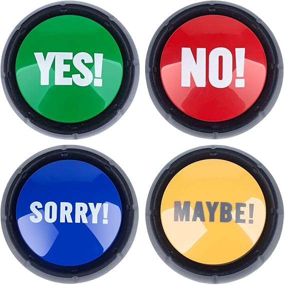 MyMealivos Set of 4, The NO, YES, Sorry and Maybe Answer Buttons