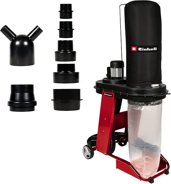 Einhell TE-VE 550/2A 550 Watt Workshop Vacuum Extraction System with Silent Induction Motor, Automatic Socket with Start Function, Incl. Suction Hose, Multi Adapter Set + Exhaust Adapter