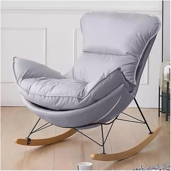 Lazy Sofa Chair Home Lounge Chairs Seat Single Sofa Recliner Chair for Adults and Kids, Rocking Accent Chairs Recliner Rocking Chair for Living Room, Bedroom, Balcony (Color : Gray B)