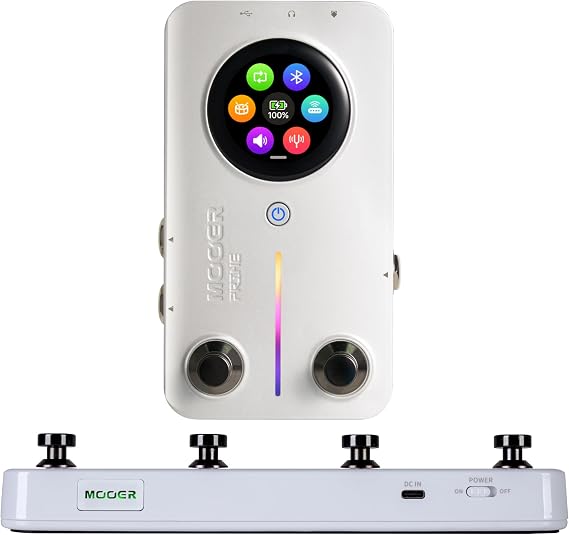 MOOER Prime M2 Wireless Desktop Multi Effects Pedal with APP editor, MIDI Function, Bluetooth PlayBack, IR Loaders, Touch Screen, Looper Drum Machine for Guitar and Bass