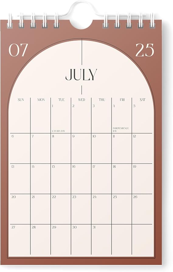 Karto Mini Wall Calendar 2025-2026 6x9 in - Boho Color | July 2025 to December 2026, Vertical, Boosts Productivity, Easy Monthly Planning