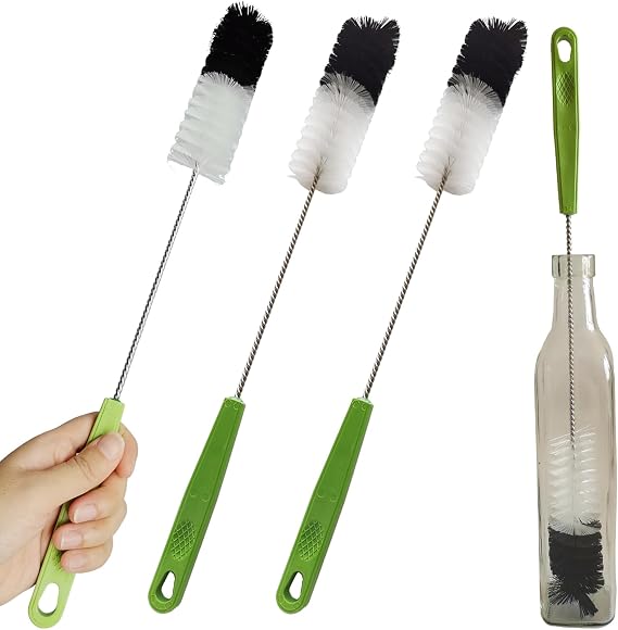 2 Pack 16" Water Bottle Brush for Cleaning, Dokpod Long Handle Bottle Cleaner Brush, Narrow Bottle Scrubber Brush, Hummingbird Feeder Cleaning Brushes, Cup Cleaner Brush, Meat Grinder Brush, for Pipe