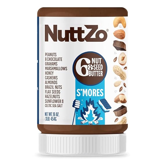 NuttZo S'mores 6-Nut-and-Seed Butter, Chocolate & Marshmallow, 16 oz