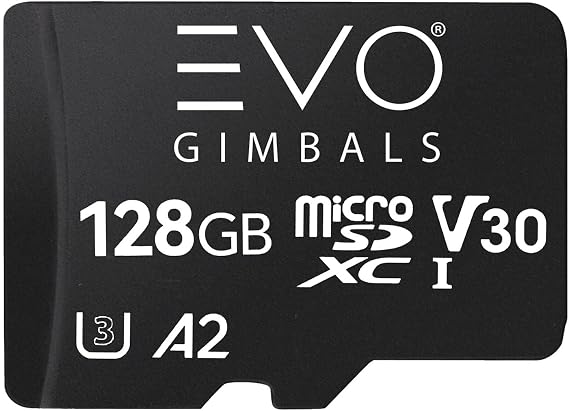EVO Gimbals MicroSDXC UHS-I Memory Card Up to 190MB/s, U3, V30, A2, Micro SD Card compatibable with insta360 X4/X3/GO 3/ACE/ACE PRO, ONE X2/ONE R/RS, Go Pro 12/11/10/9, DJI Action 4/3/2 (128GB)