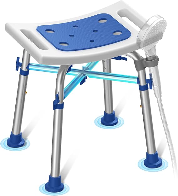 Loyoda 500 lbs Heavy Duty Shower Chair for Inside Shower, FSA/HSA Eligible | 3 Level Height-Adjustable Shower Bench with Padded Seat, Perfect for Seniors and the Disabled