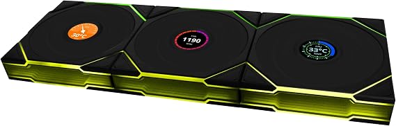 Lian Li UNI FAN REVERSE TL WIRELESS LCD 3x120mm Black Case Fan (G99.12RTLLCD1W3B.00)