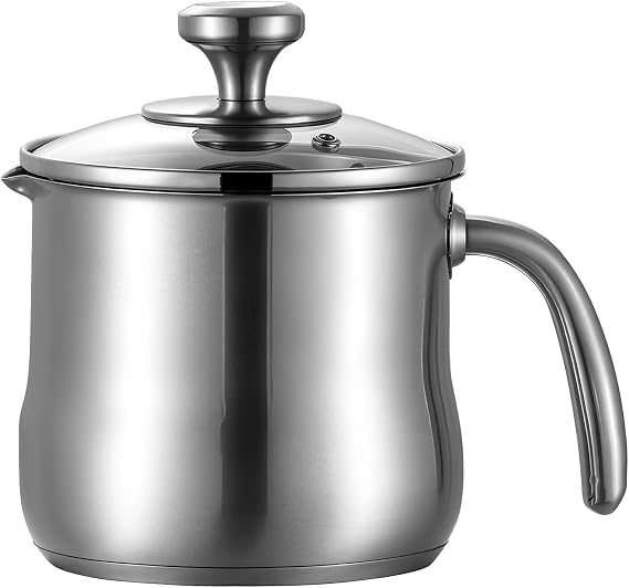For Stove 5.51 In / 14 Cm Milk Pan Stainless Steel, 304 With Pour Spout Pot Multi-Function, Suitable Non-Coated And More Milk, Soup, For Cooking Easy Pouring High-Temperature