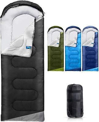 Rantizon Sleeping Bags for Adults Backpacking Lightweight Waterproof- ColdWarm Weather Sleeping Bag for Mens Kids Boys Girls Camping Essentials Hiking Outdoor Travel Hunting with Compression Bags