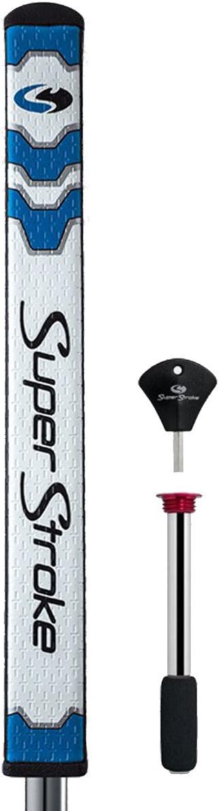 SuperStroke CounterCoreTM FlatsoTM Golf Putter Grip, Black/Blue| Consistent and Reliable Putting Stroke
